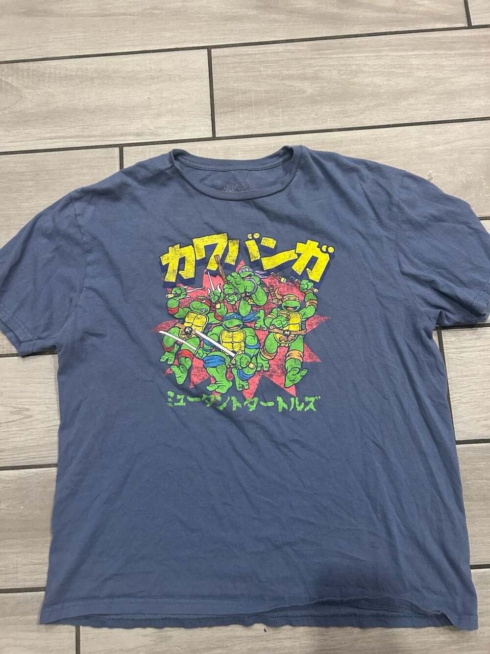 Teenage Mutant Ninja Turtles Kanji Turtle Attack T-Shirt - Blue - L
